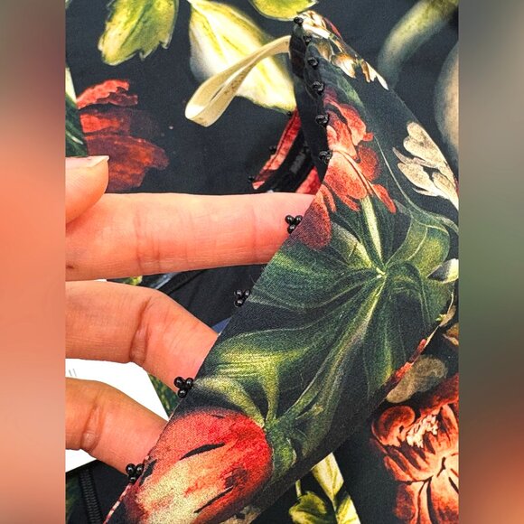 AGUA Tonia Paramo strapless lace-trimmed embellished floral-print cotton dress - Picture 14 of 17